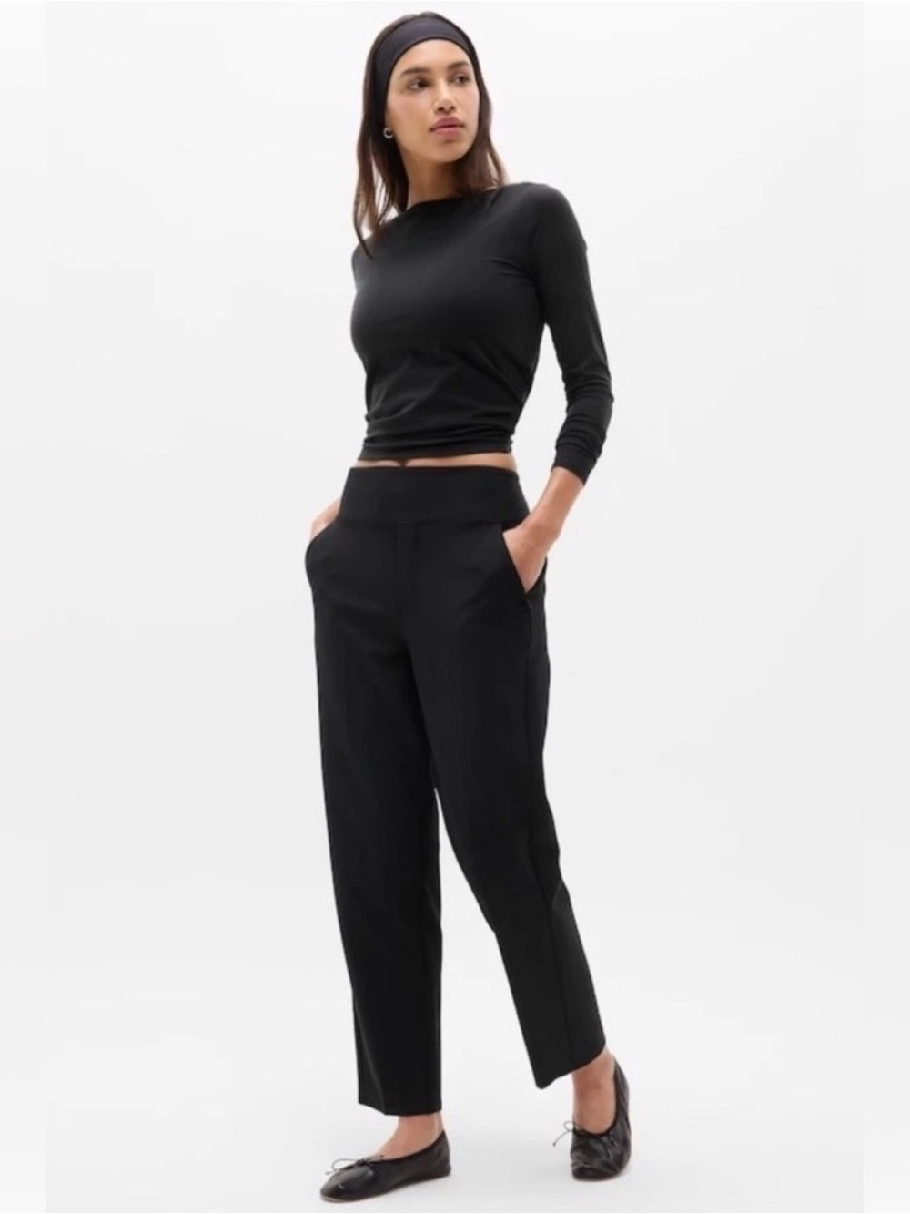 Athleta 12 petite Endless High Rise Pants Black athletic casual stretch women’s